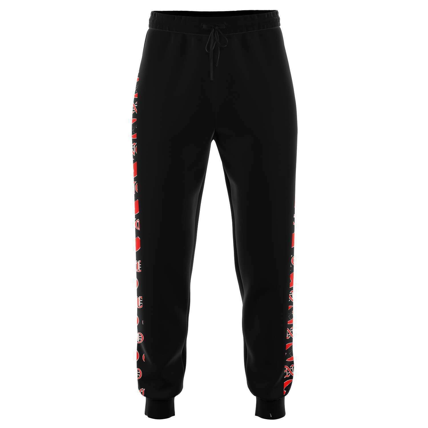 CNO Red on Black Joggers