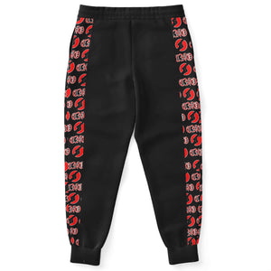 CNO Red on Black Joggers