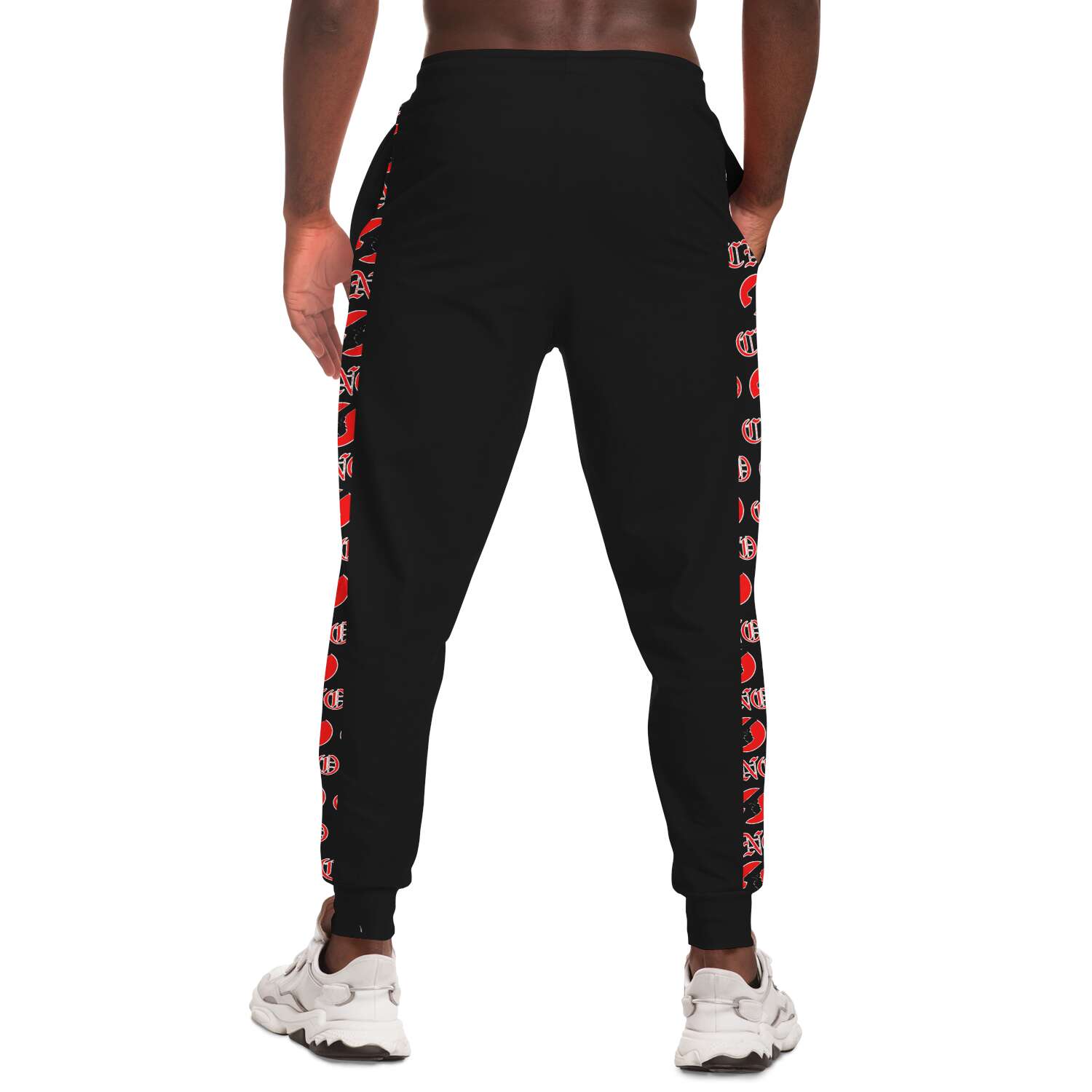 CNO Red on Black Joggers