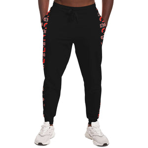 CNO Red on Black Joggers