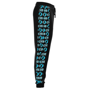 CNO Carolina Blue on Black Joggers