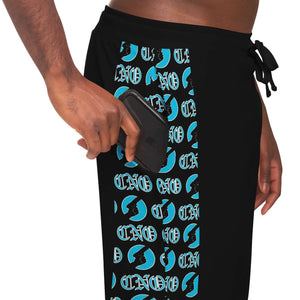 CNO Carolina Blue on Black Joggers