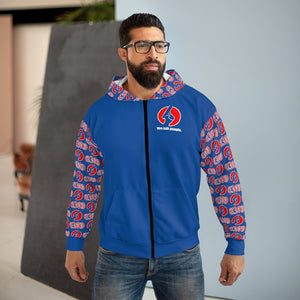 CNO Red On Blue Zip Up Hoodie