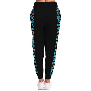 CNO Carolina Blue on Black Joggers