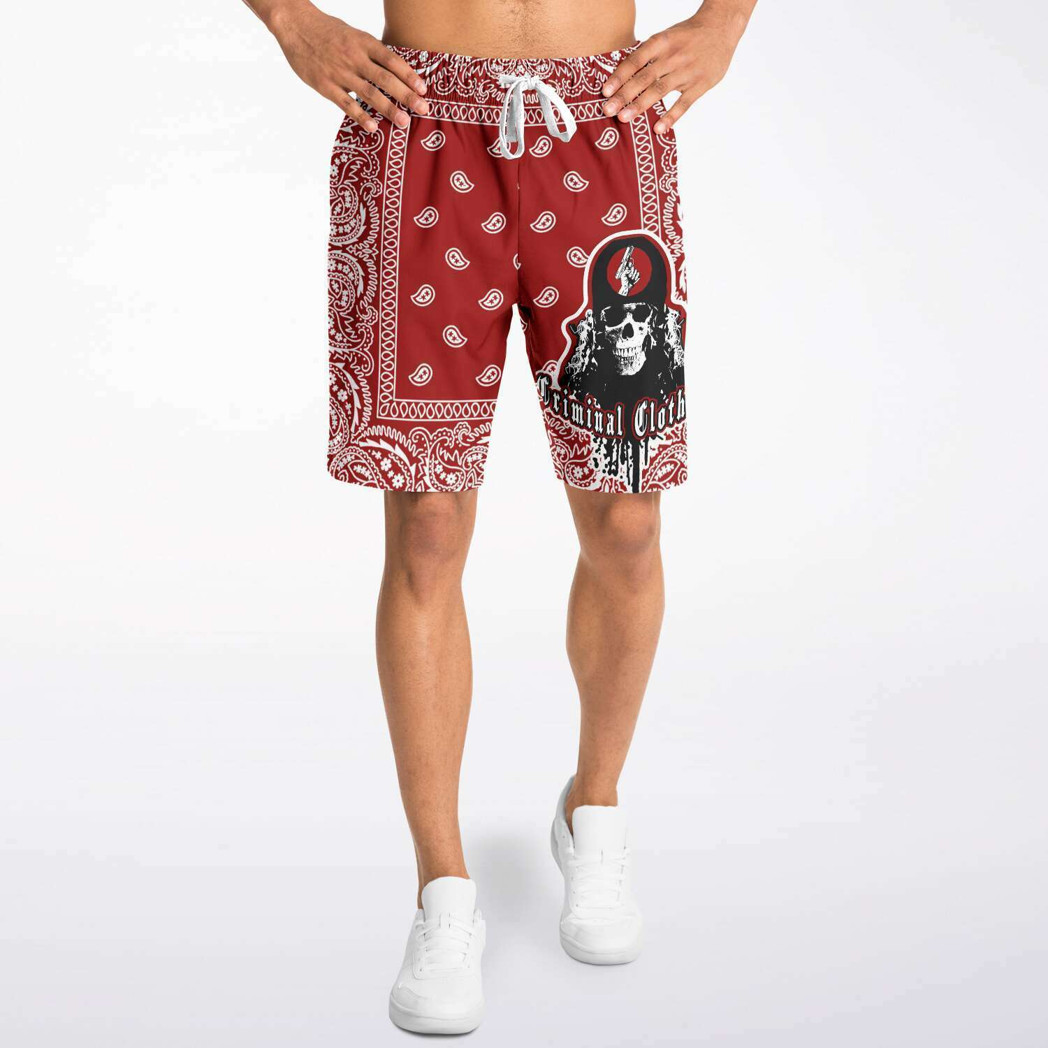 CNO Bandana Print Shorts (Blood Red)