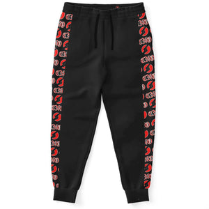 CNO Red on Black Joggers