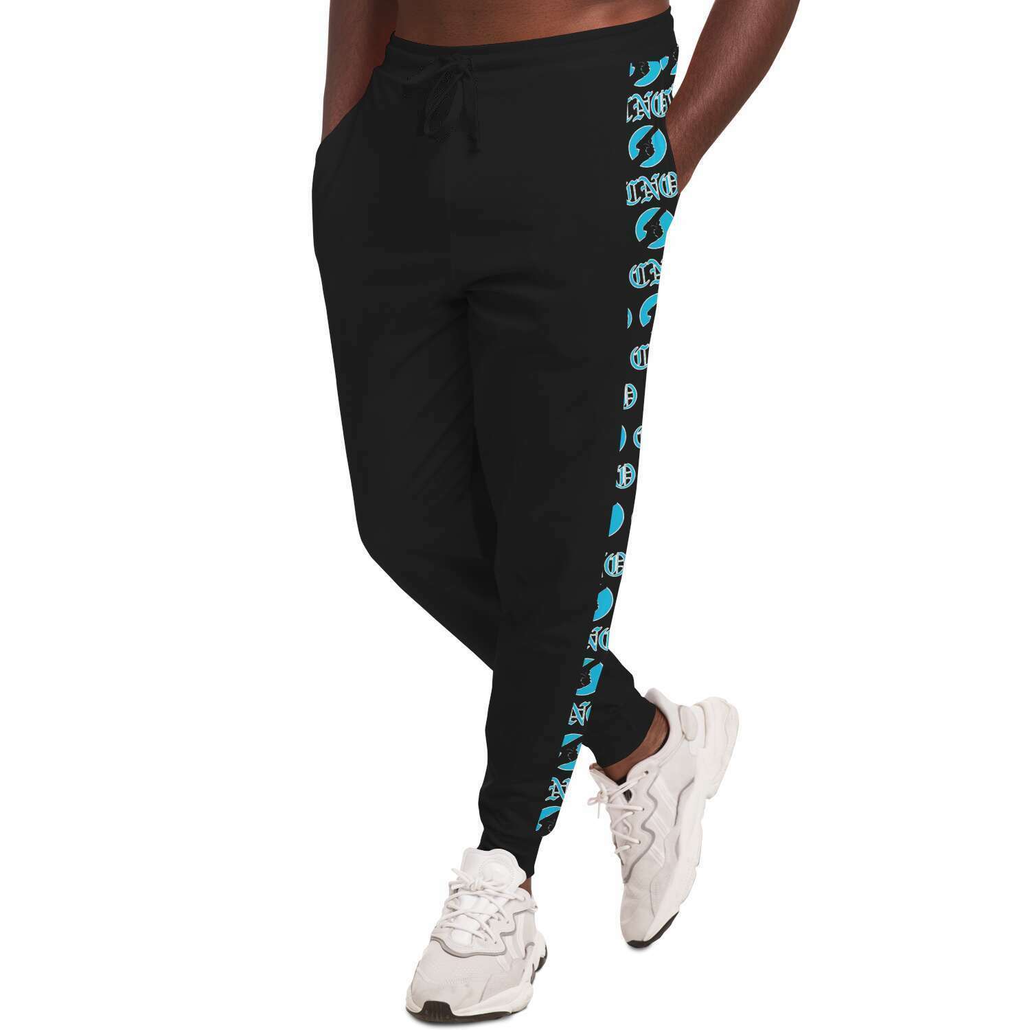 CNO Carolina Blue on Black Joggers