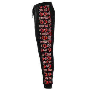 CNO Red on Black Joggers