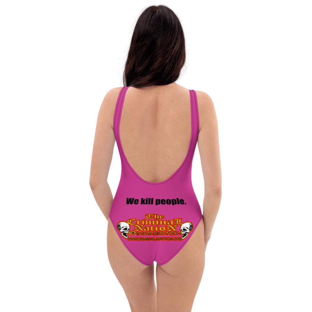 Loaded Womans One-Piece Bathing Suit (Pink)