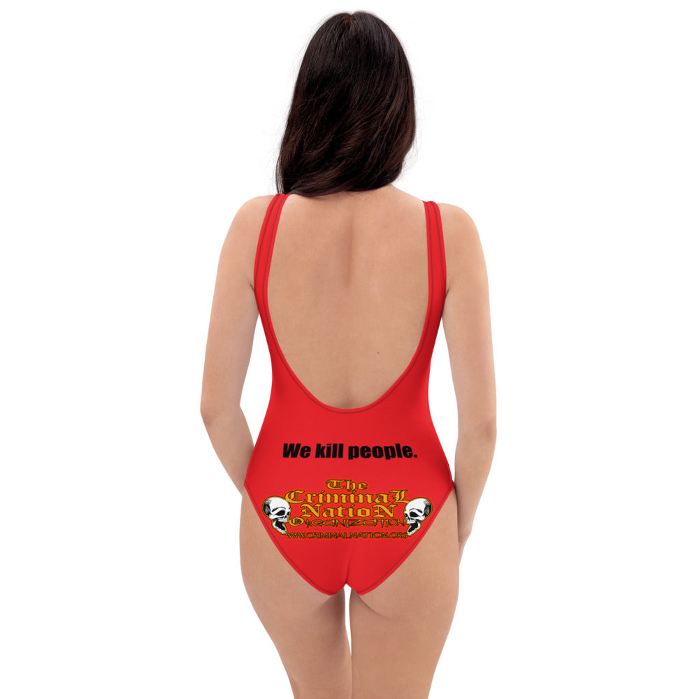 Loaded Womans One-Piece Bathing Suit (Red)