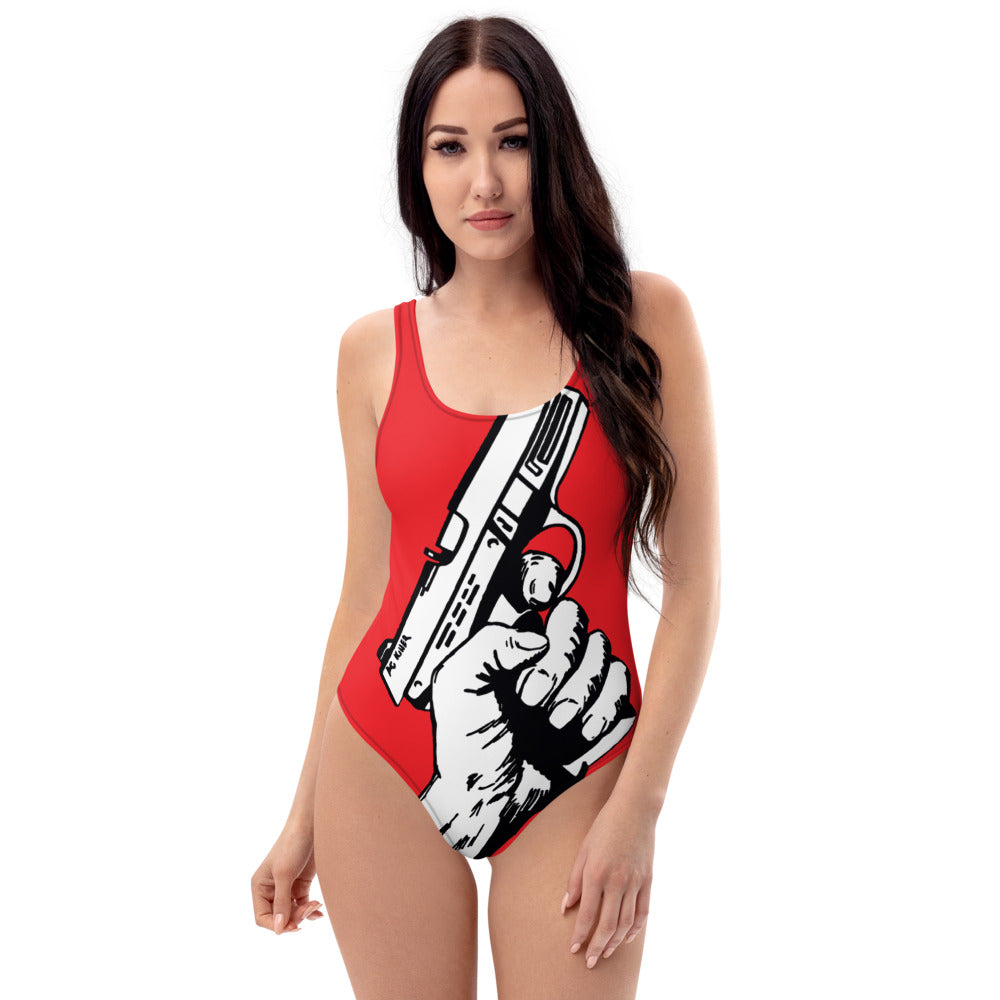 Loaded Womans One-Piece Bathing Suit (Red)