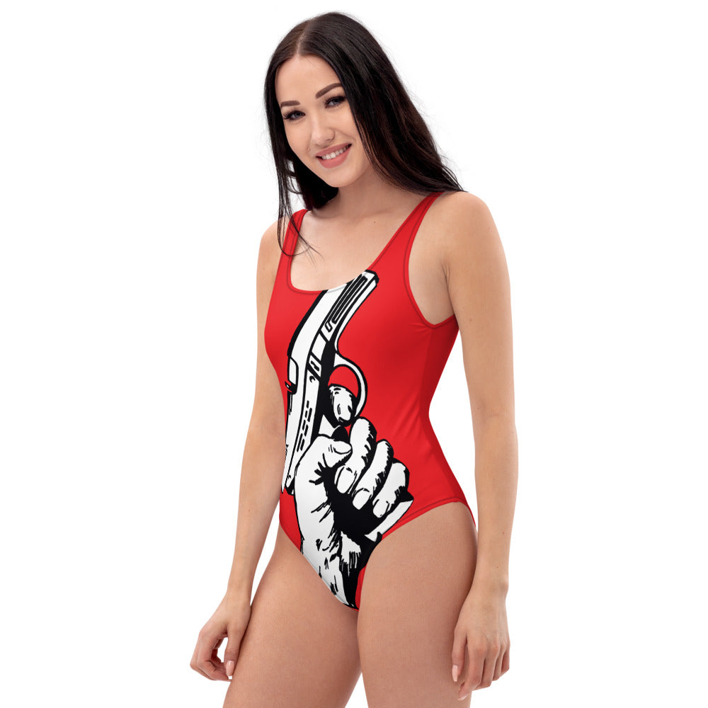 Loaded Womans One-Piece Bathing Suit (Red)