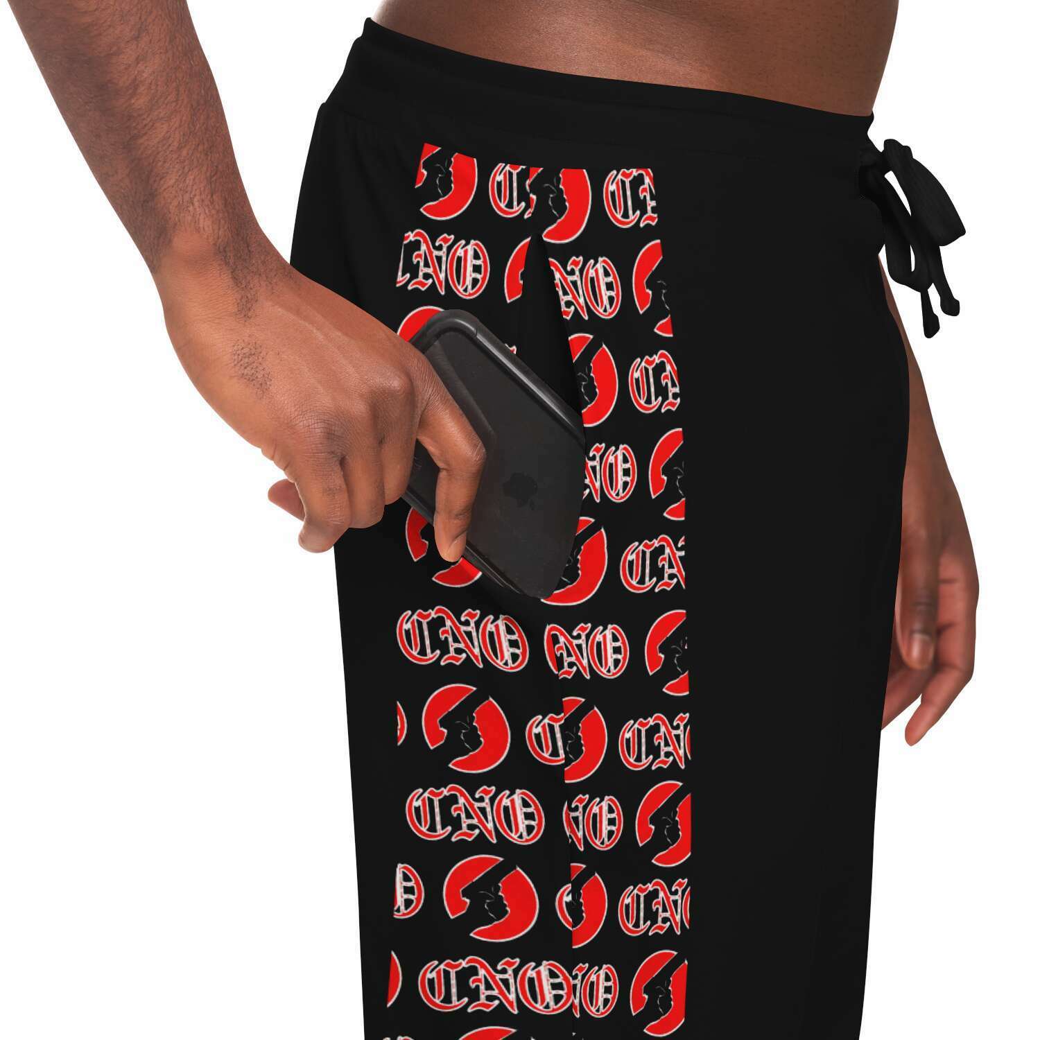 CNO Red on Black Joggers