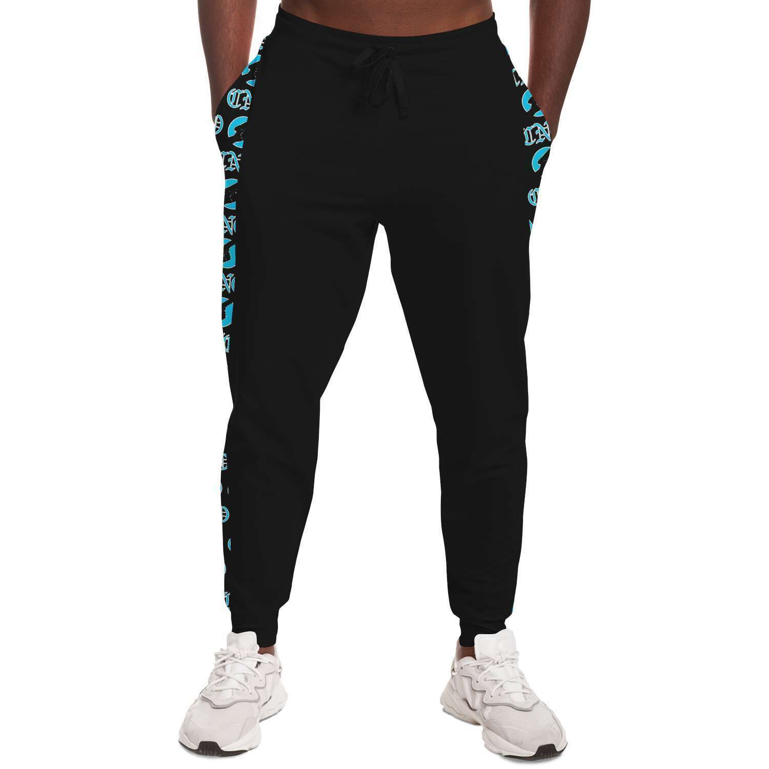 CNO Carolina Blue on Black Joggers