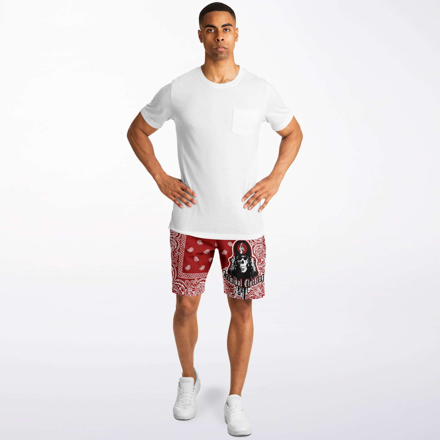 CNO Bandana Print Shorts (Blood Red)